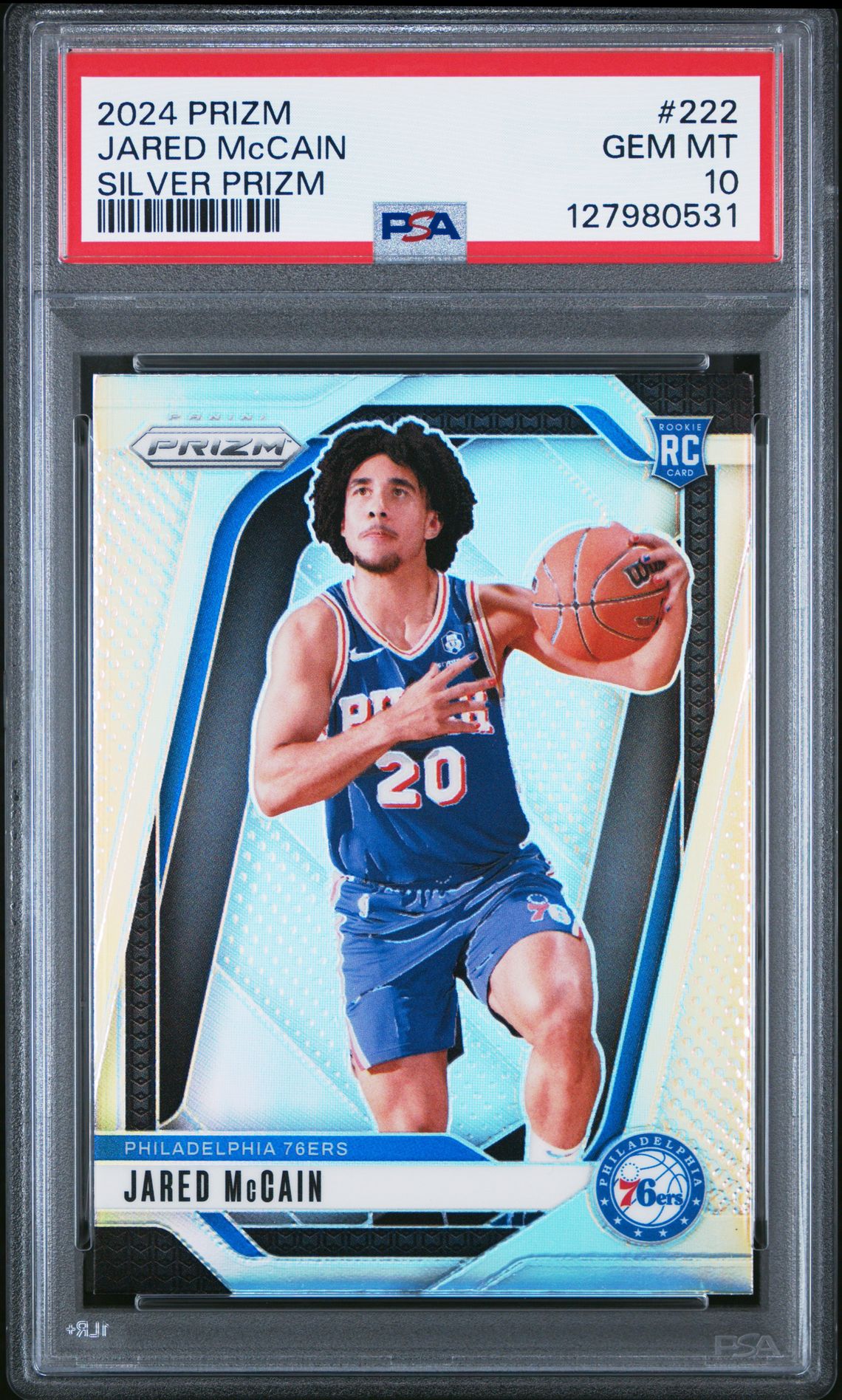 2024 Panini Prizm Jared Mccain #222 (Silver Prizm) Gem Mt 10 front