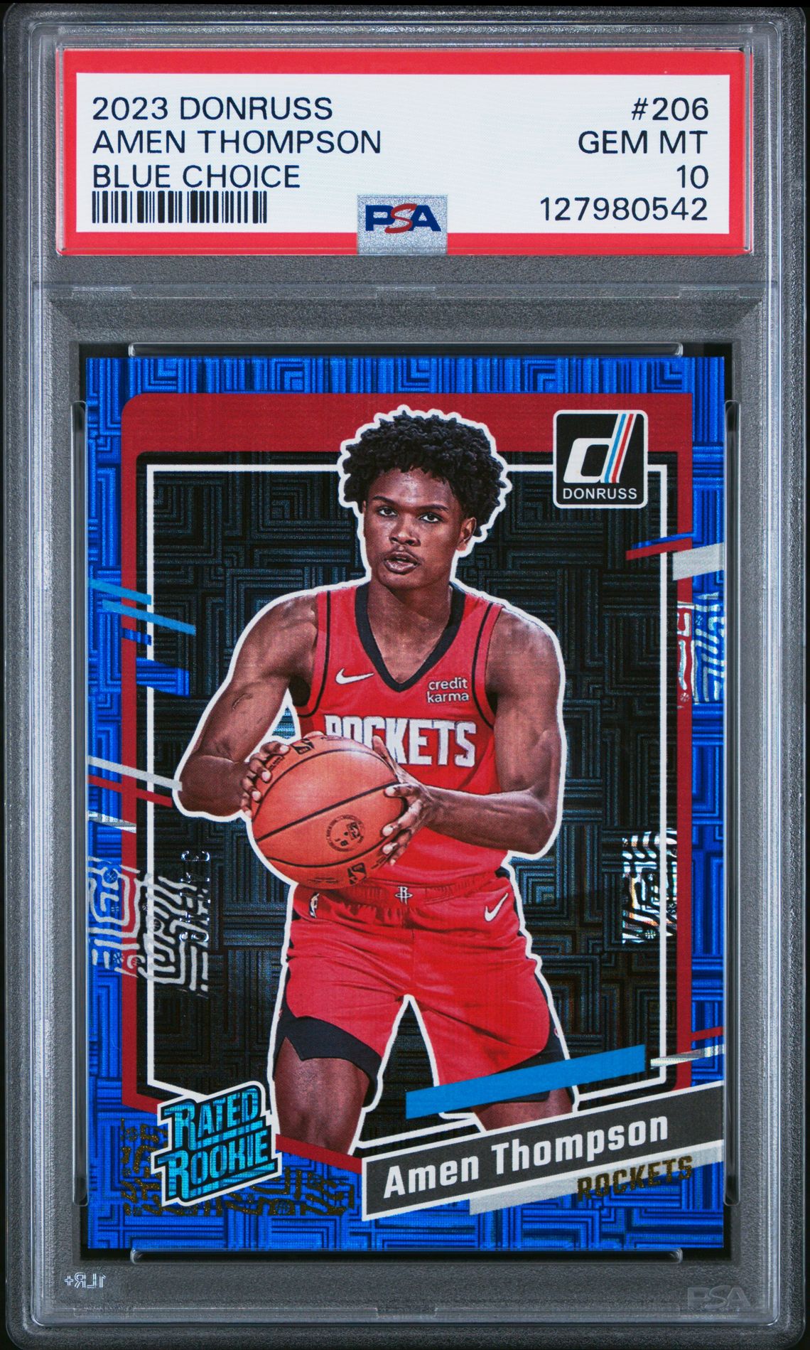 2023 Panini Donruss Amen Thompson #206 (Blue Choice) Gem Mt 10 front