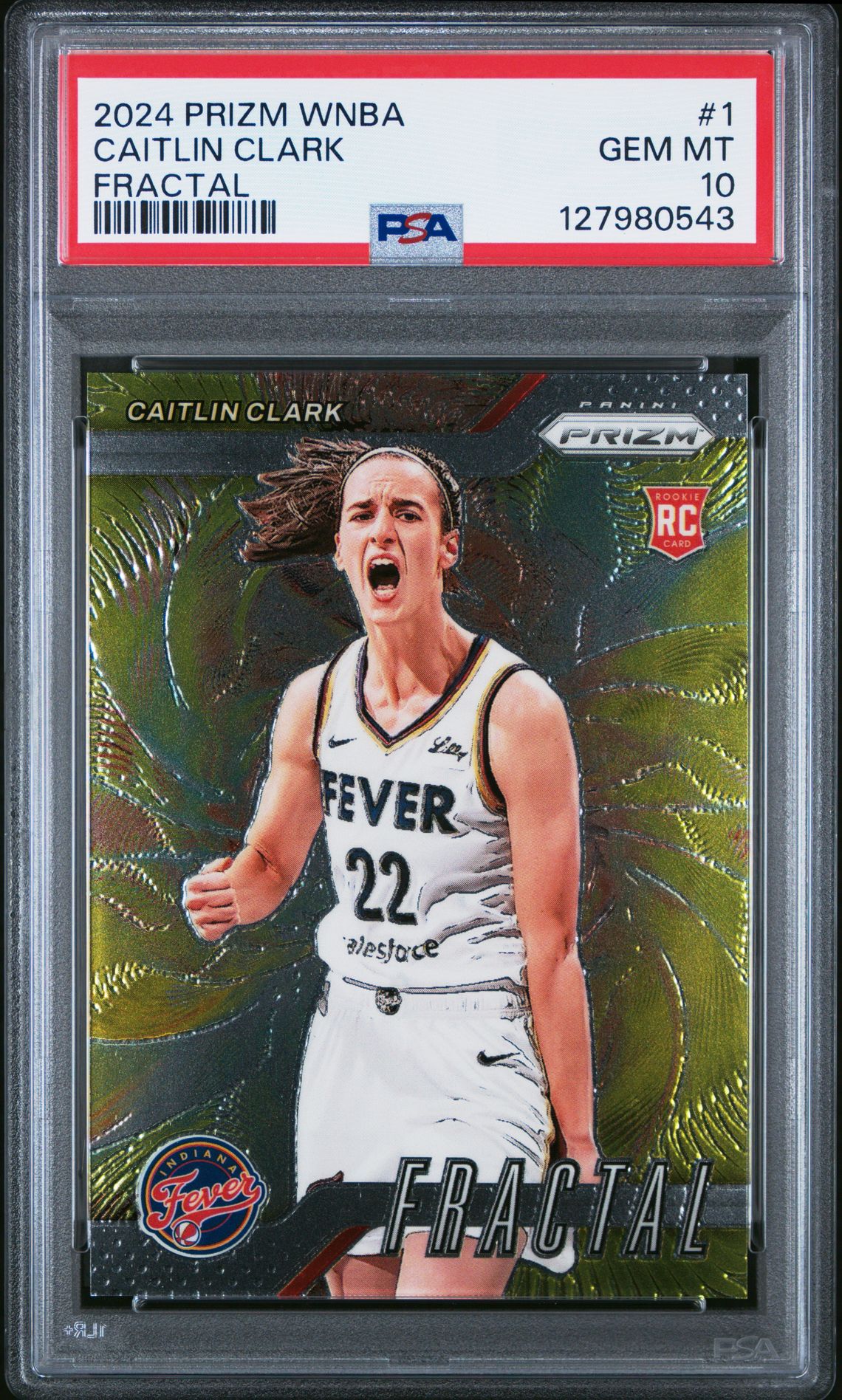 2024 Panini Prizm Wnba Fractal Caitlin Clark #1 Gem Mt 10 front