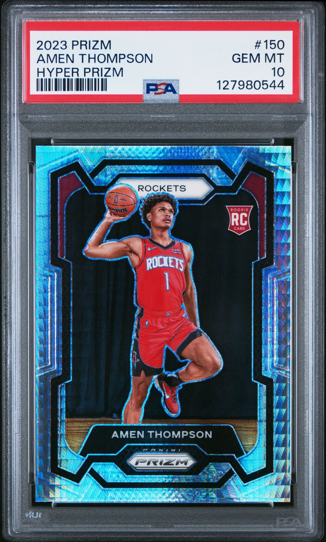 2023 Panini Prizm Amen Thompson #150 (Hyper Prizm) Gem Mt 10 front