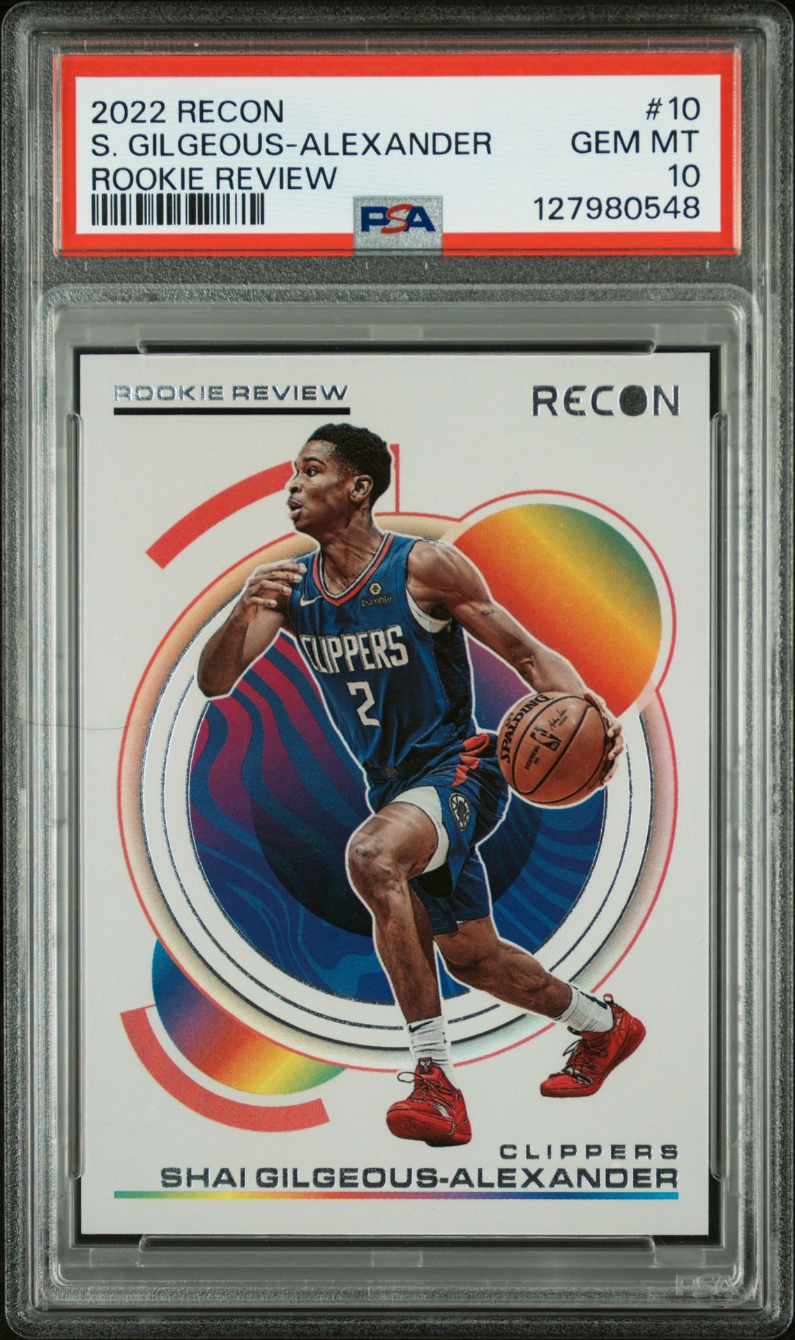 2022 Panini Recon Rookie Review S. Gilgeous-Alexander #10 (Rookie Review) Gem Mt 10 front