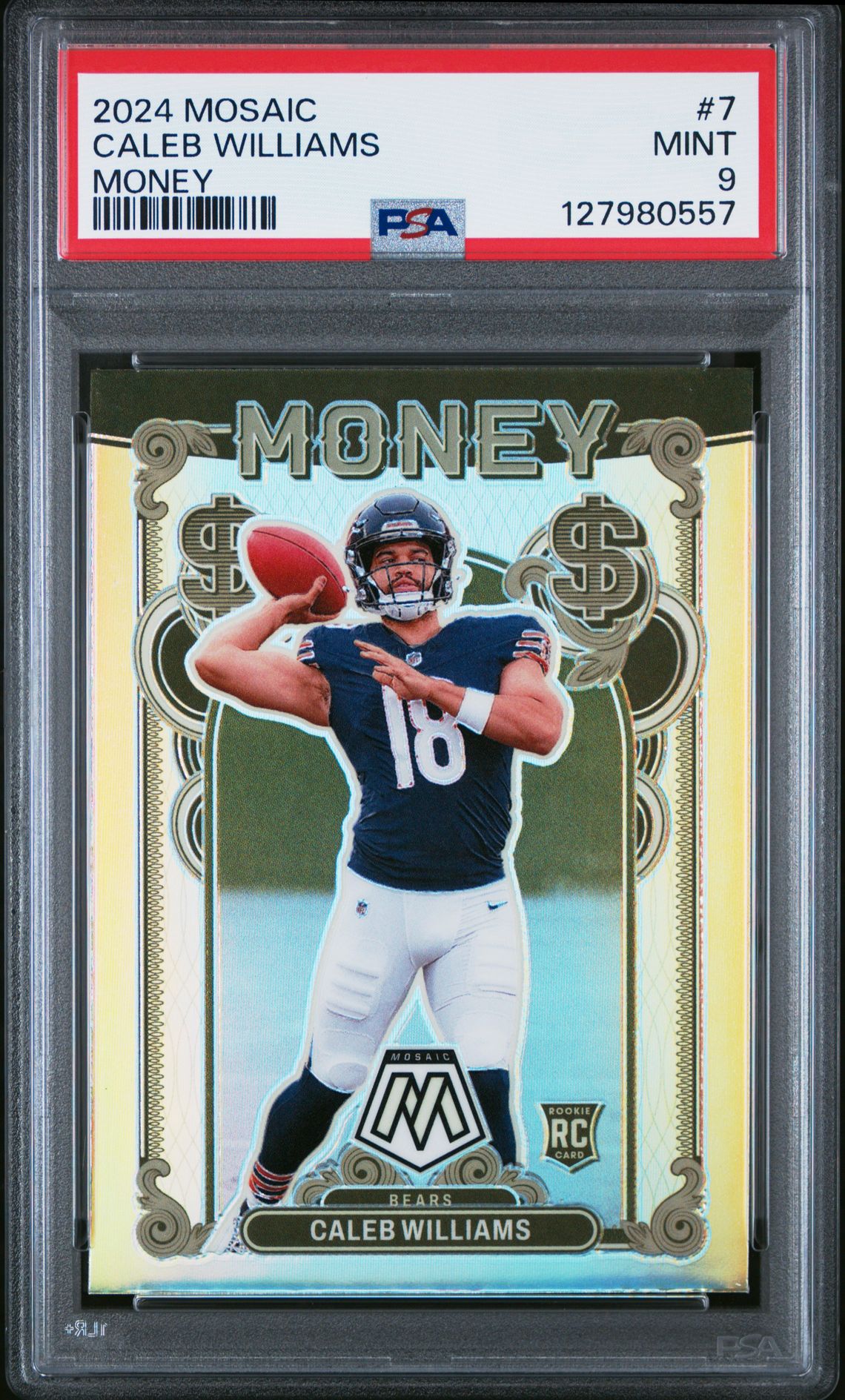 2024 Panini Mosaic Money Caleb Williams #7 Mint 9 front