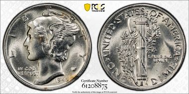 1945-S 10C Micro S MS64