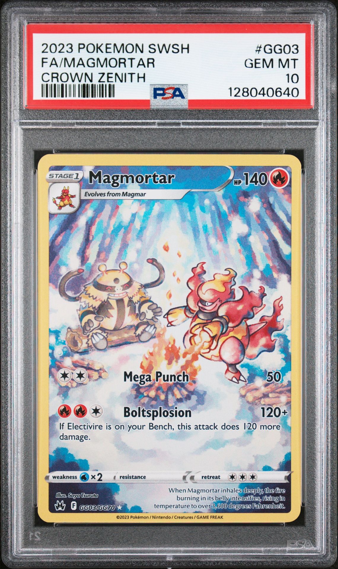 2023 Pokemon Sword And Shield Crown Zenith Fa/Magmortar #Gg03 (Crown Zenith) Gem Mt 10 front