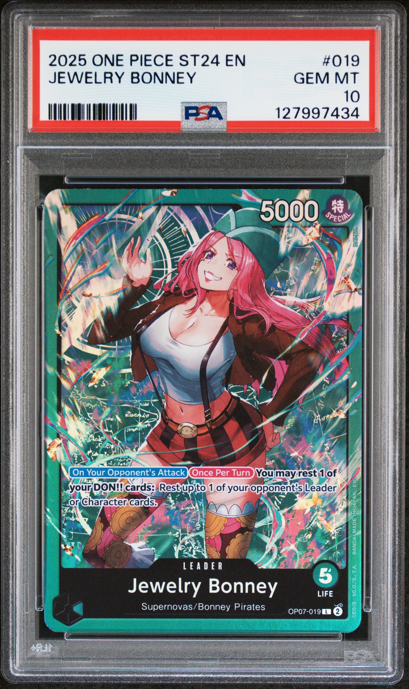 2025 #019 Jewelry Bonney PSA 10 One Piece Starter Deck ST24-Green Jewelry Bonney