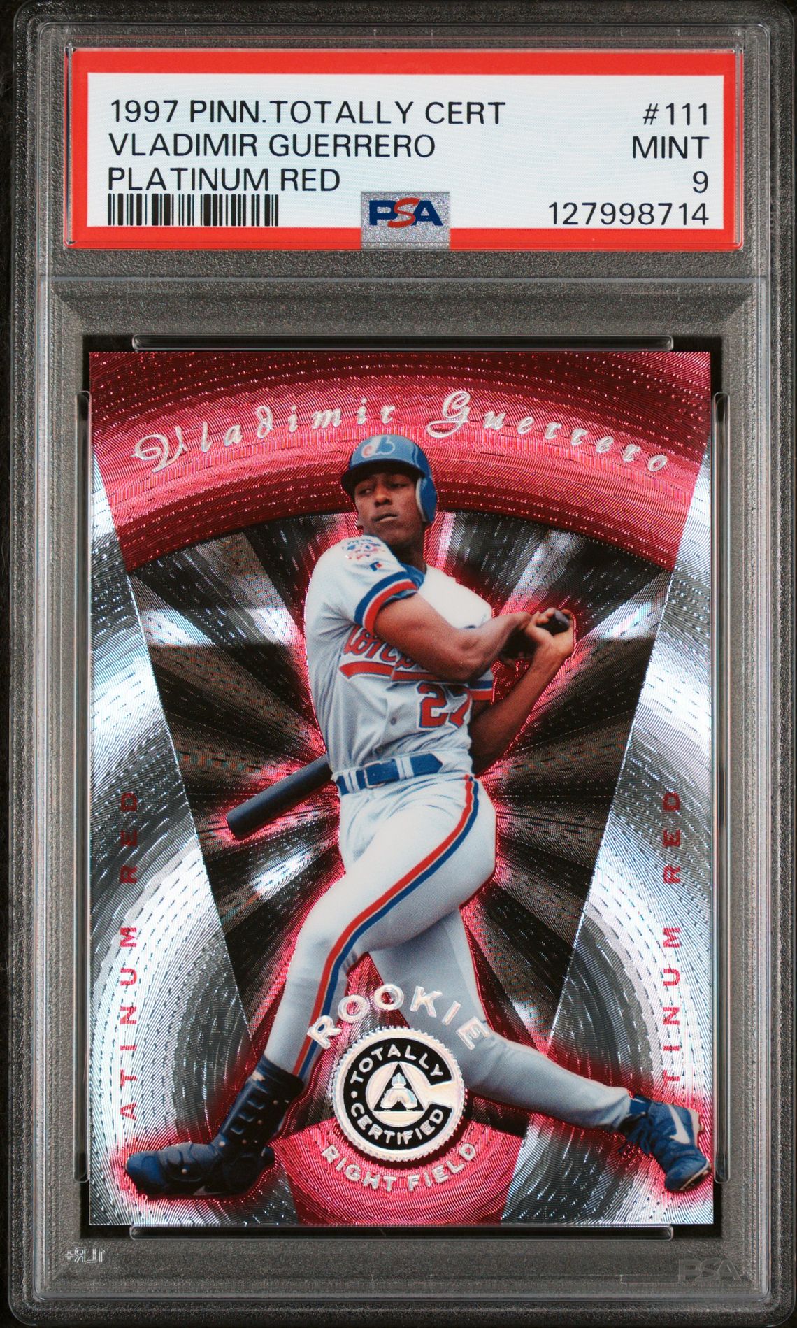 1997 Pinnacle PINNACLE TOTALLY CERTIFIED PLATINUM RED #111 Vladimir Guerrero front
