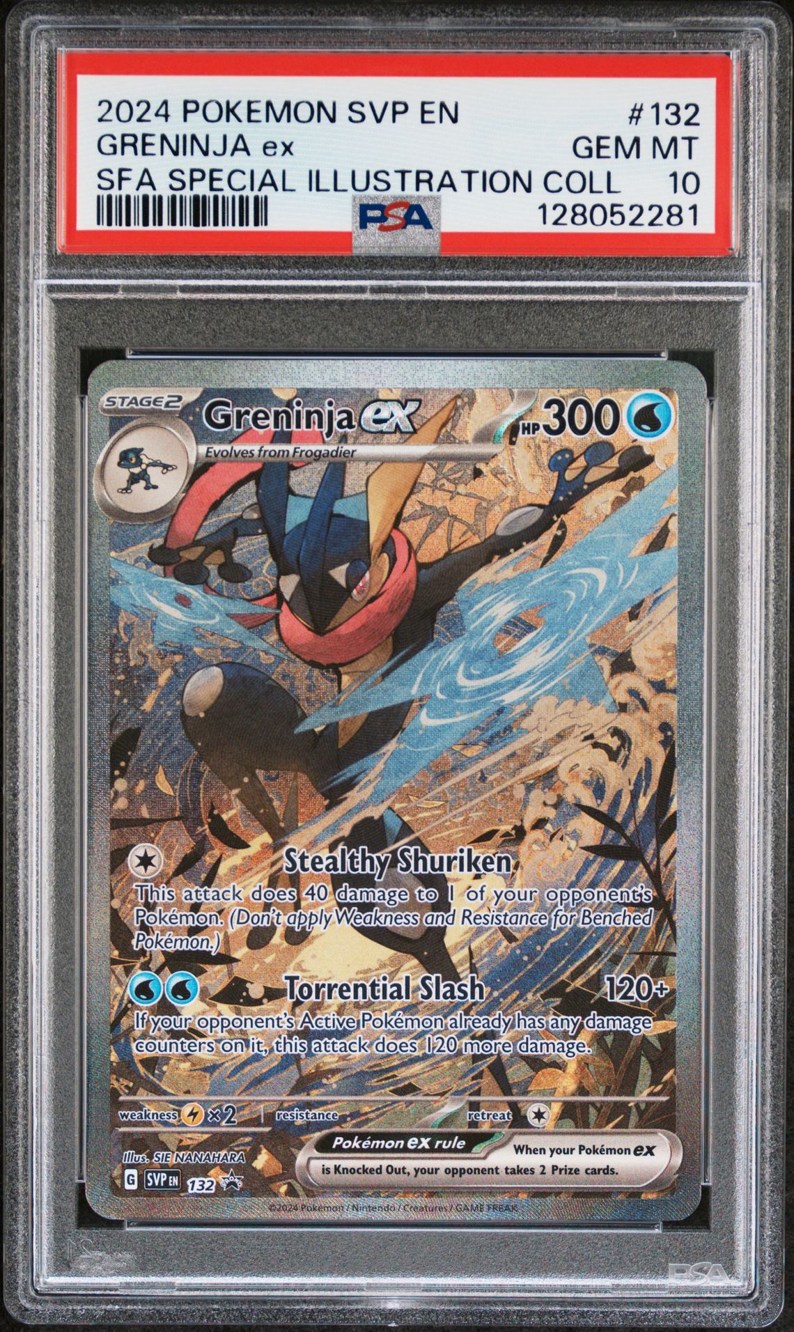 2024 Pokemon Svp En-Sv Black Star Promo Greninja Ex #132 (Sfa Special Illustration Coll) Gem Mt 10 front