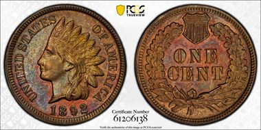 1892 1C AU58BN