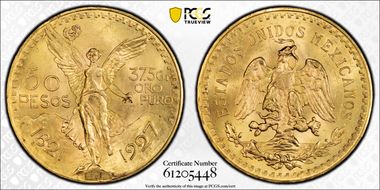 1927 50 Peso KM-481  Au MS64