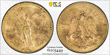 1943 (50 P) KM-482  Au MS65