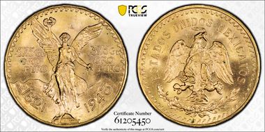 1943 (50 P) KM-482  Au MS65