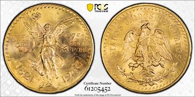 1943 (50 P) KM-482  Au MS64