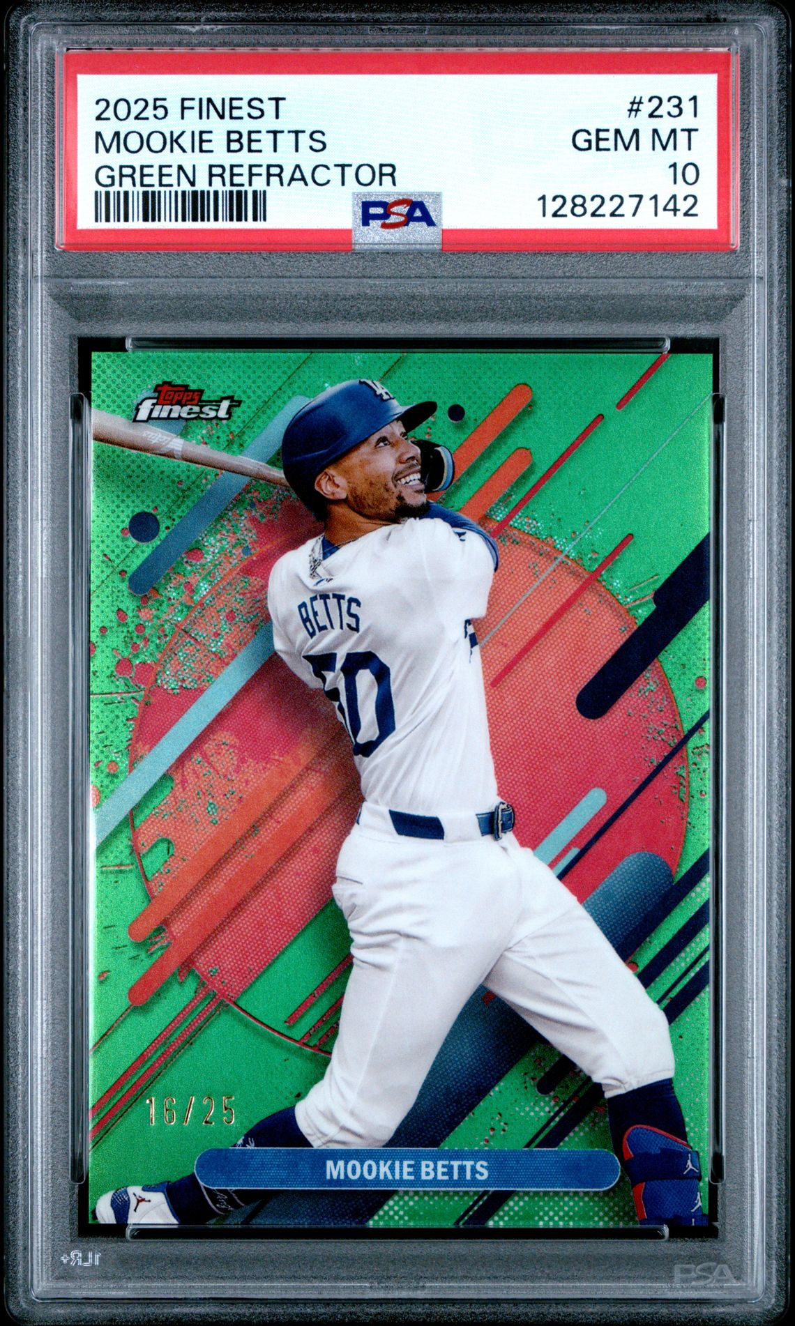 2025 Finest TOPPS FINEST Green Refractor #231 Mookie Betts front