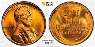 1952-D 1C MS66RD