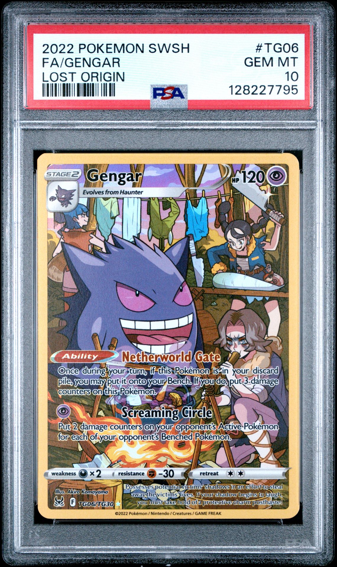 2022 Pokemon Sword & Shield Lost Origin Fa/Gengar #Tg06 (Lost Origin) Gem Mt 10 front