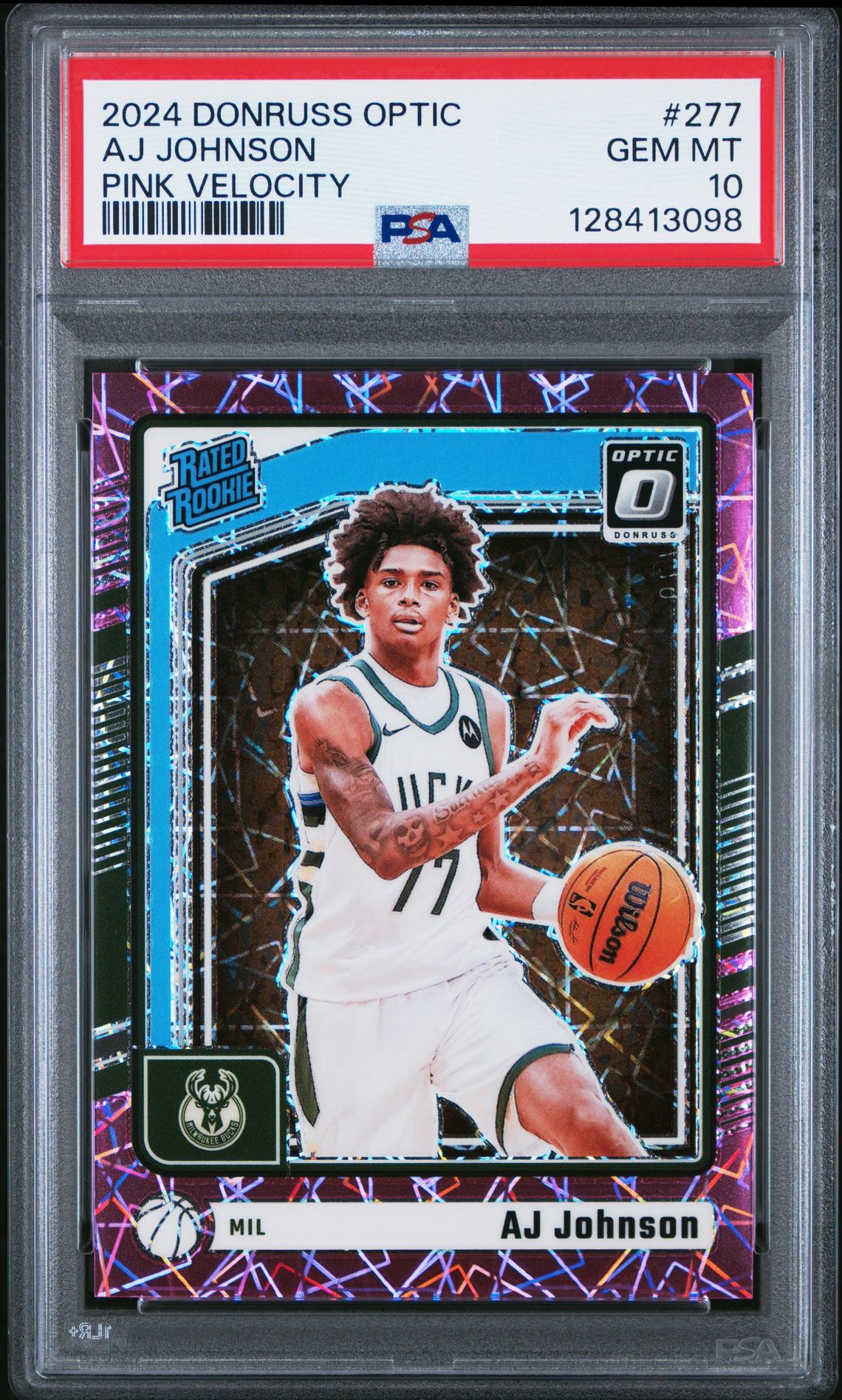 2024 Panini PANINI DONRUSS OPTIC PINK VELOCITY #277 Aj Johnson front