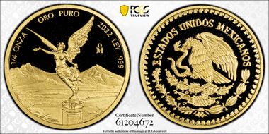 2022-Mo 1/4 oz Libertad Au PR70DCAM
