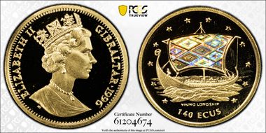 1996 140 Ecu Viking Longship PR69DCAM