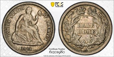 1861/0 H10C Overdate, FS-301 VF35