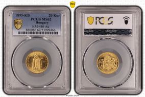 1895-KB 20 Kor KM-486  Au MS62