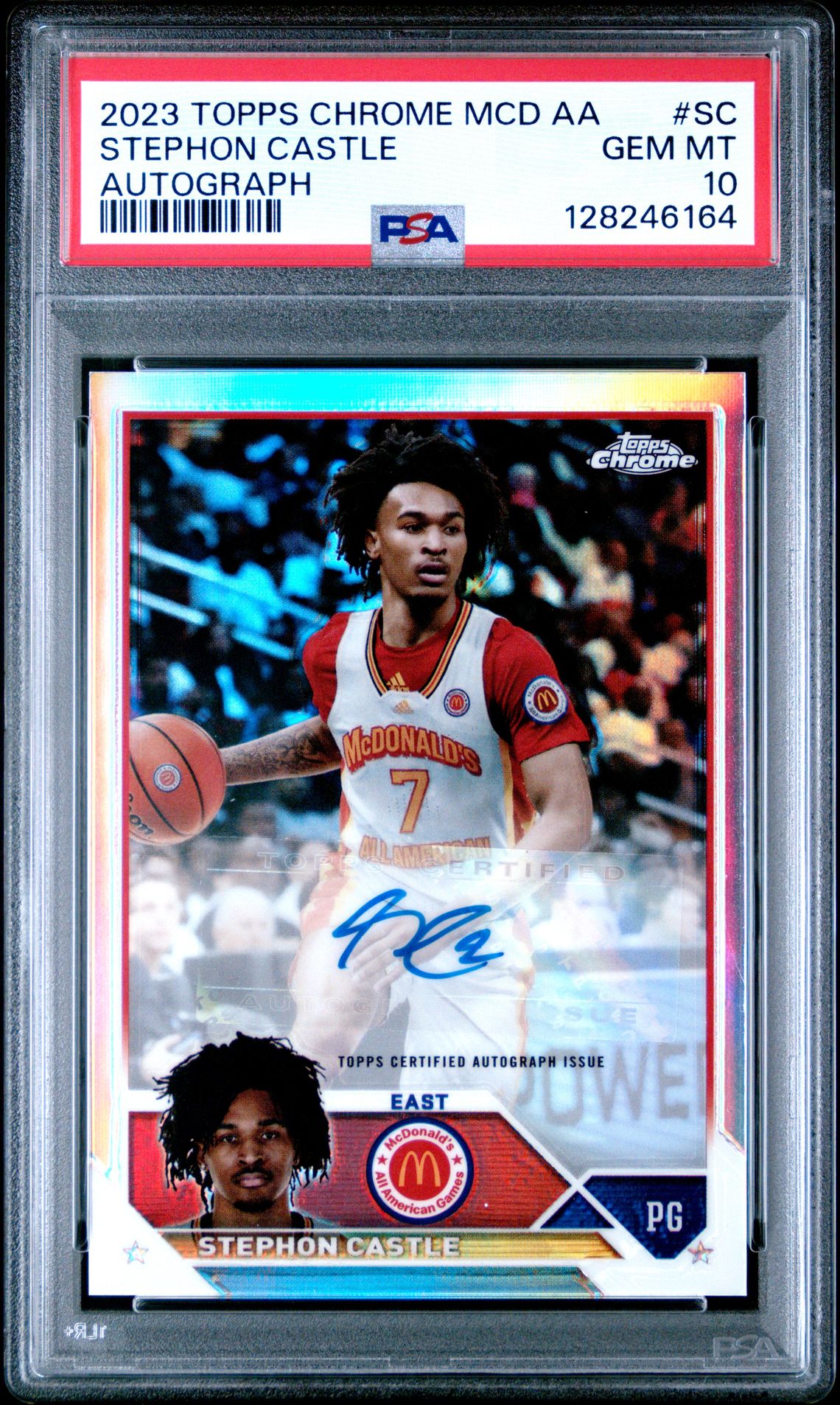 2023 Topps Chrome Mcdonald's All-American Autographs Stephon Castle #Sc Gem Mt 10 front