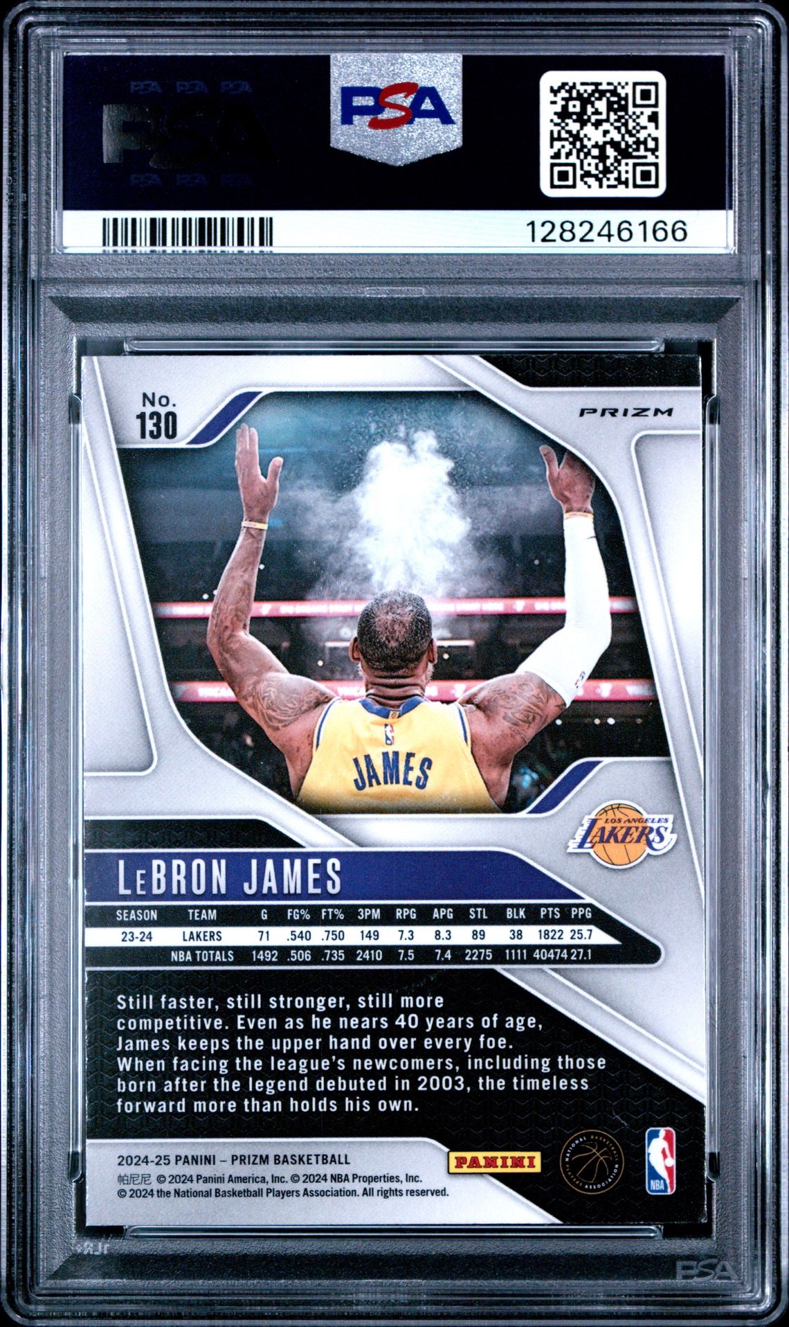 2024 Panini Prizm Lebron James #130 (Red Ice) Mint 9 back