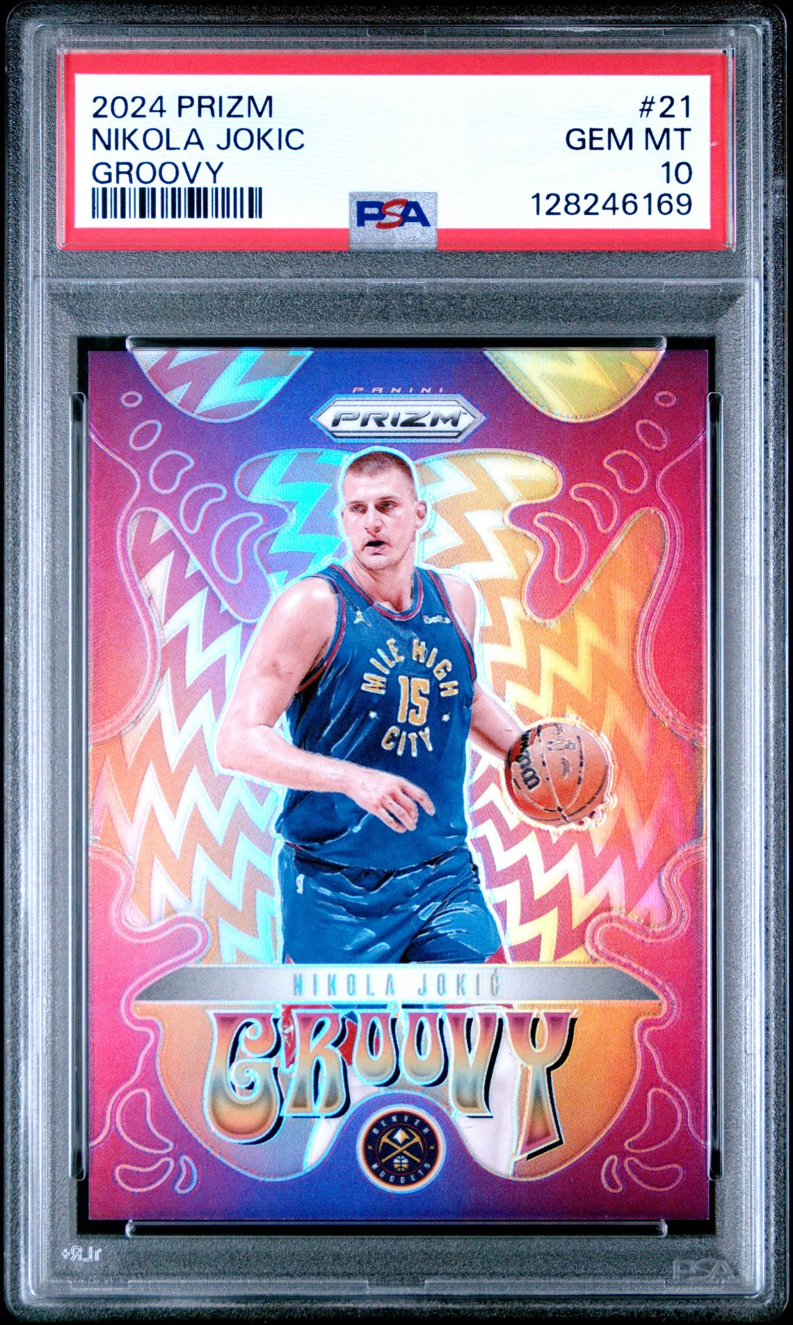 2024 Panini Prizm Groovy Nikola Jokic #21 Gem Mt 10 front