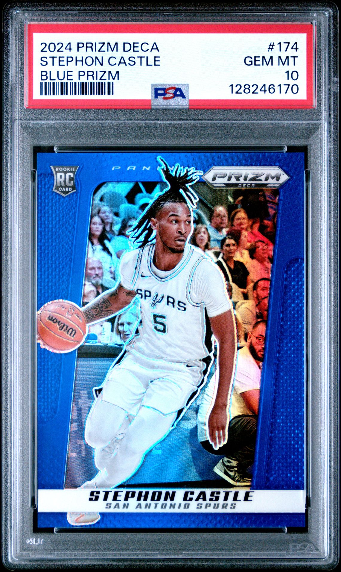 2024 Panini Prizm Deca Stephon Castle #174 (Blue Prizm) Gem Mt 10 front