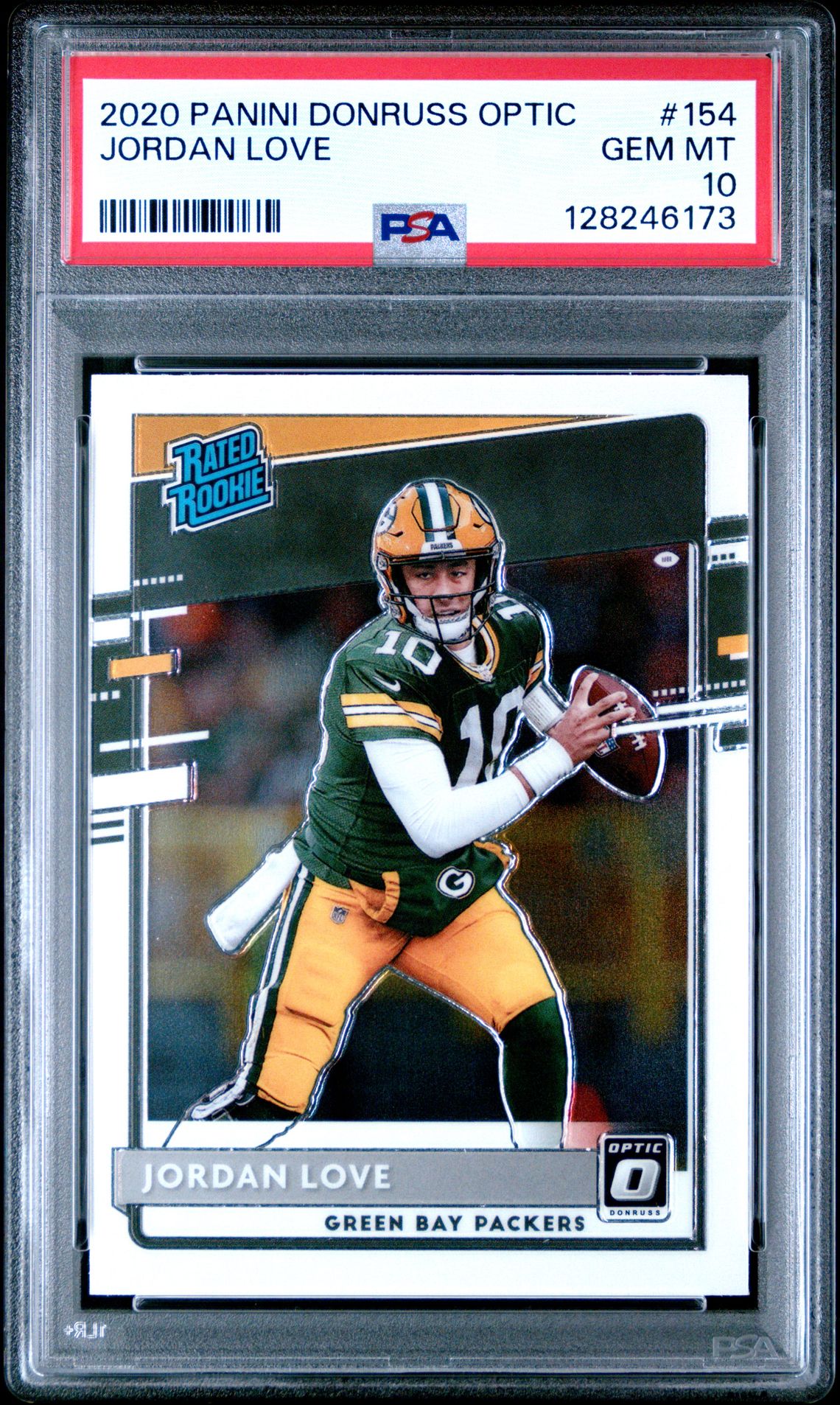 2020 Panini Donruss Optic Jordan Love #154 Gem Mt 10 front