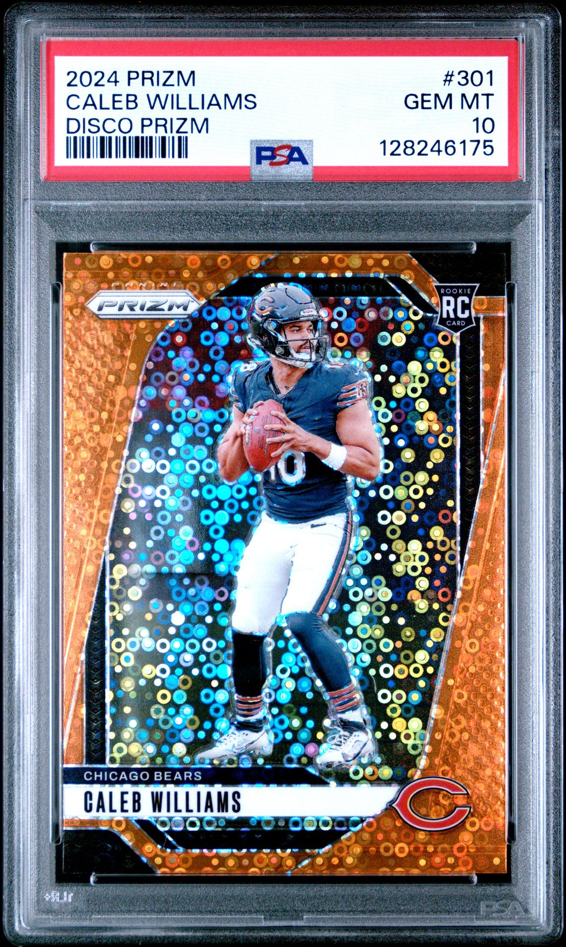 2024 Panini Prizm Caleb Williams #301 (Disco Prizm) Gem Mt 10 front