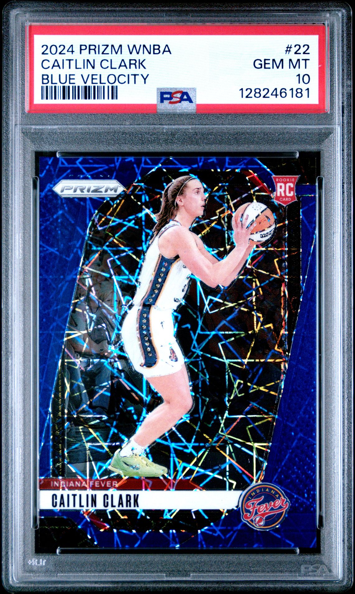 2024 Panini Prizm Wnba Caitlin Clark #22 (Blue Velocity) Gem Mt 10 front