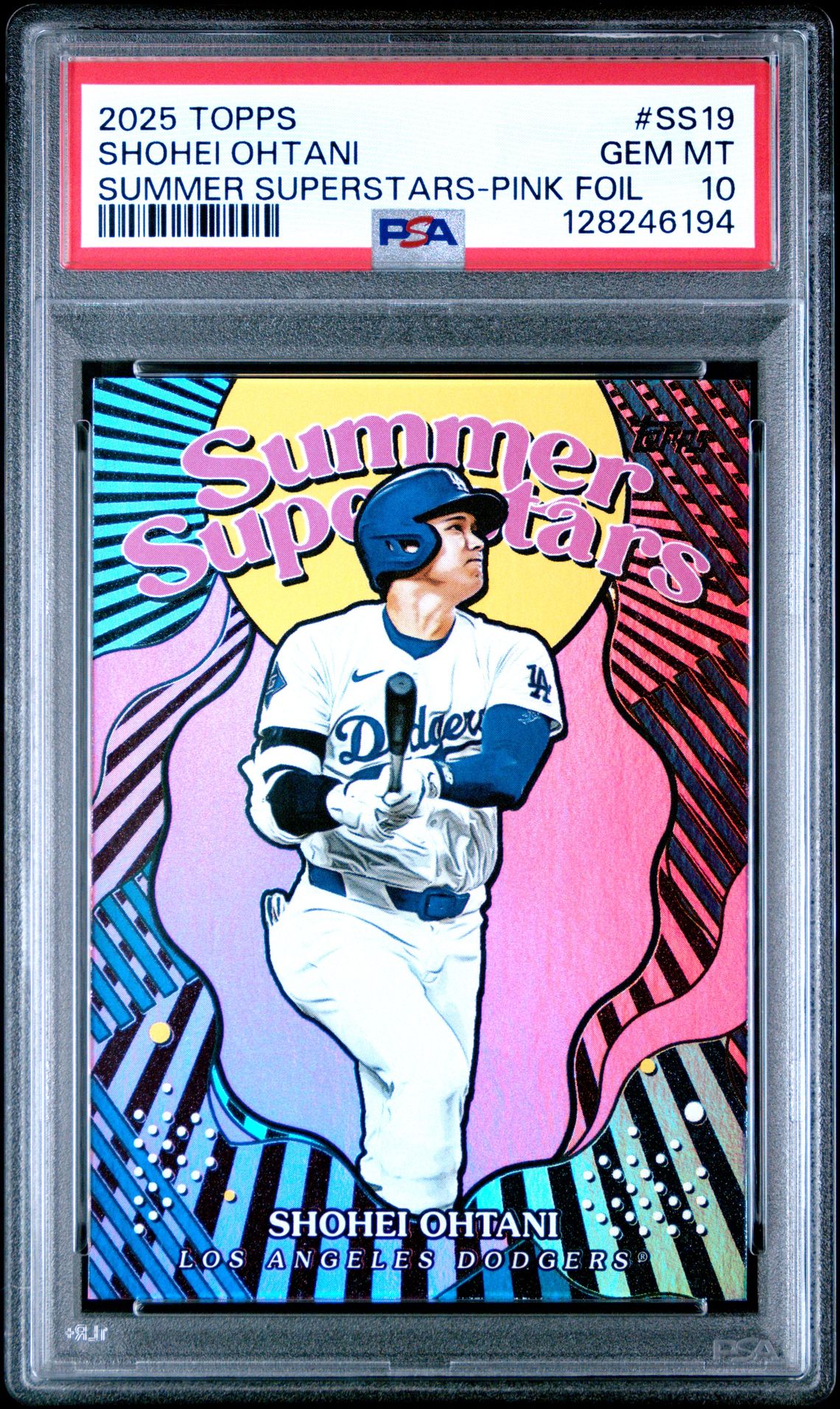 2025 Topps Summer Superstars Shohei Ohtani #Ss19 (Summer Superstars-Pink Foil) Gem Mt 10 front