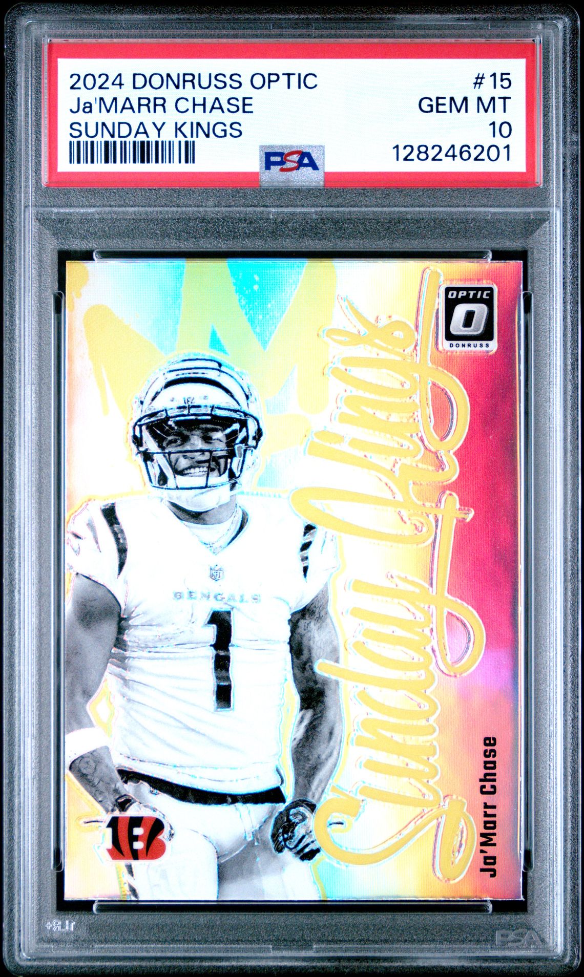 2024 Panini Donruss Optic Sunday Kings Ja'marr Chase #15 Gem Mt 10 front