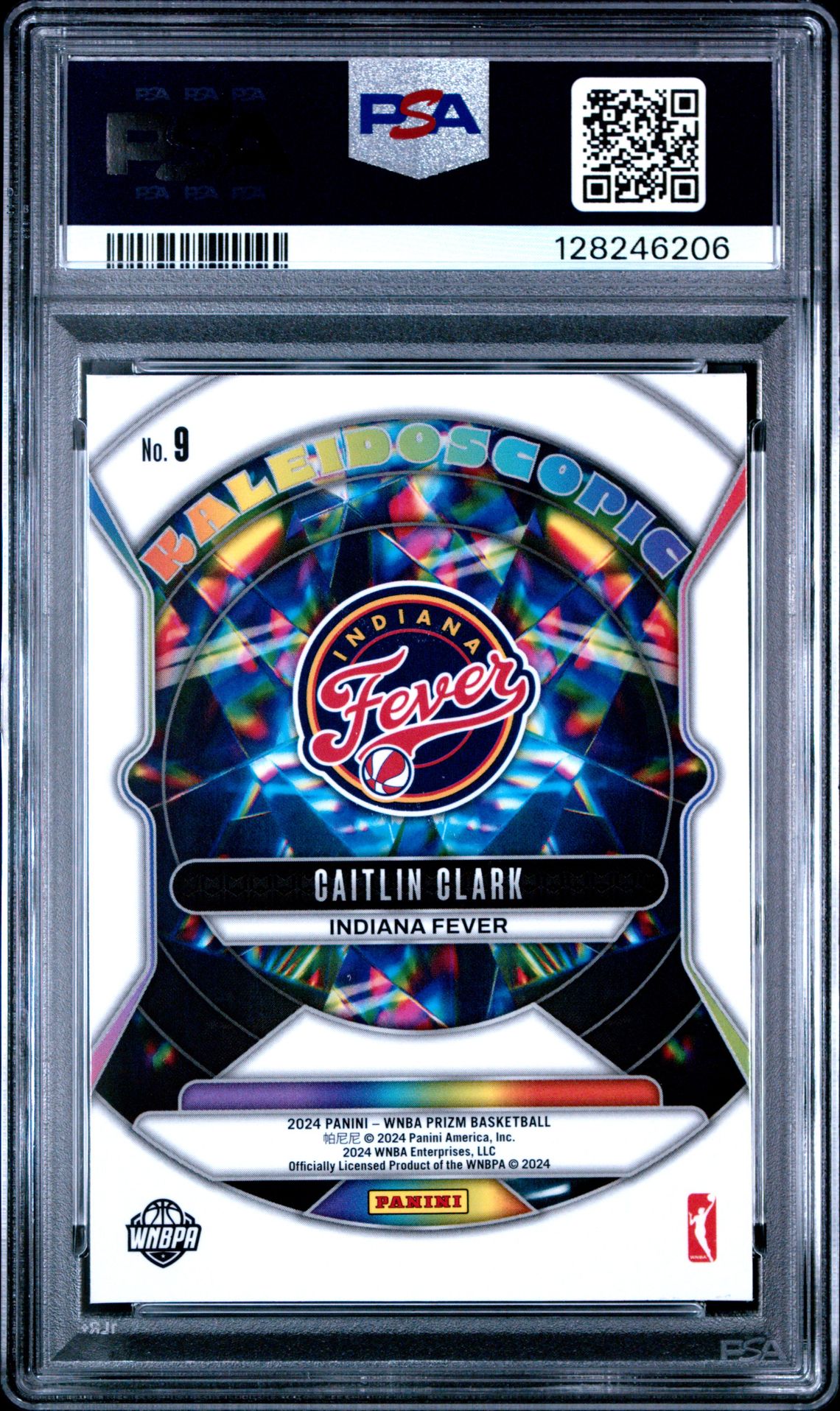 2024 Panini Prizm Wnba Kaleidoscopic Caitlin Clark #9 Gem Mt 10 back