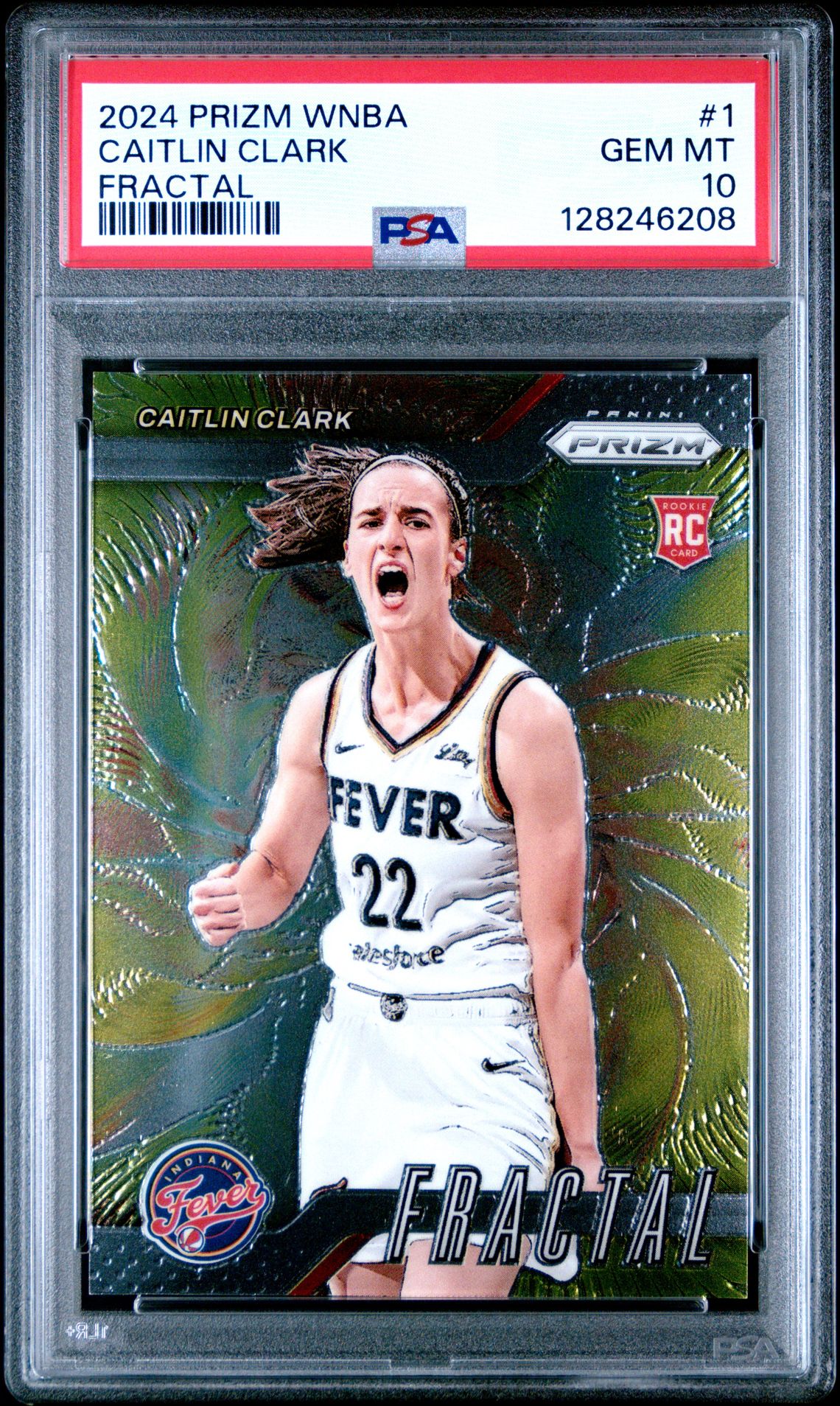 2024 Panini Prizm Wnba Fractal Caitlin Clark #1 Gem Mt 10 front