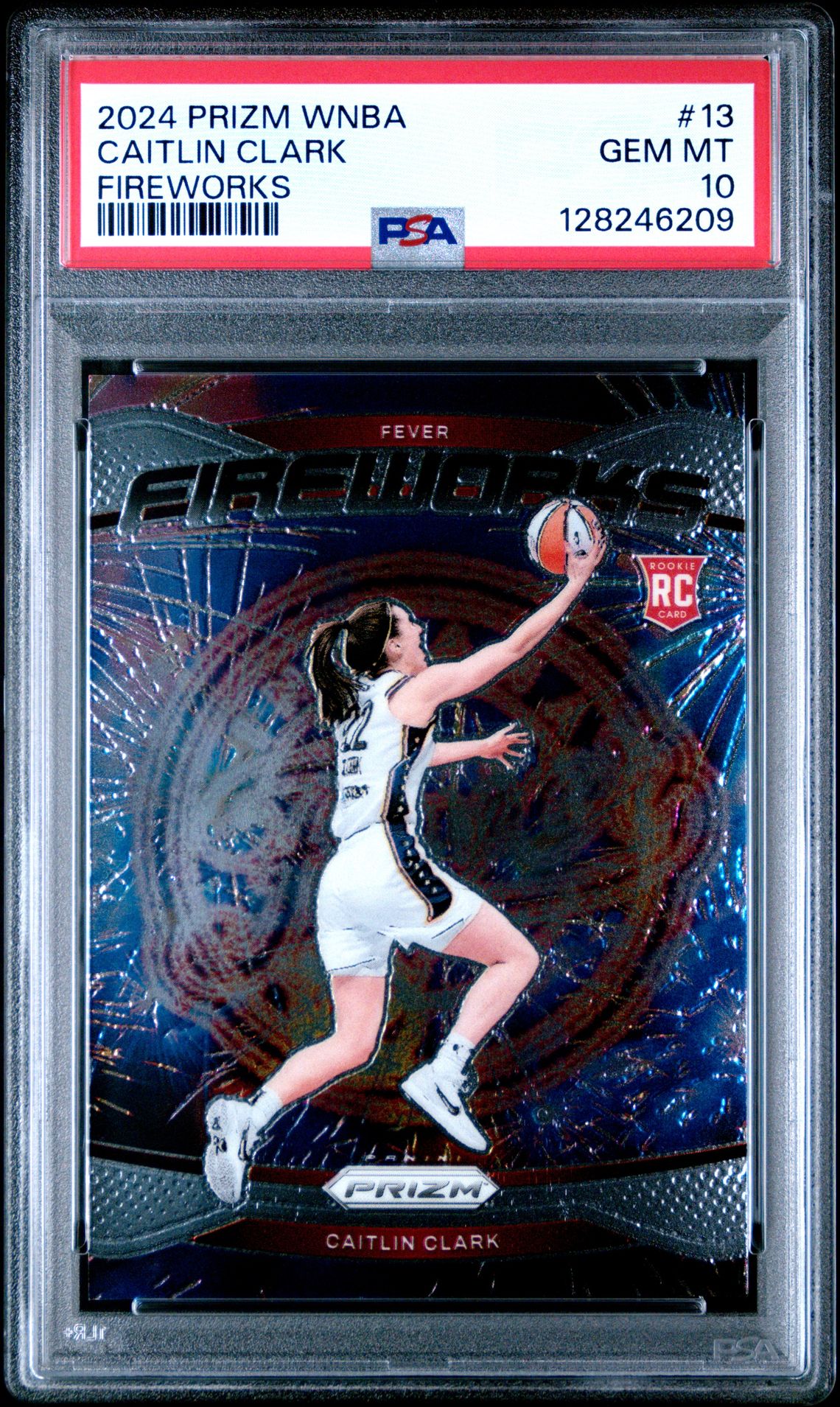 2024 Panini Prizm Wnba Fireworks Caitlin Clark #13 (Fireworks) Gem Mt 10 front