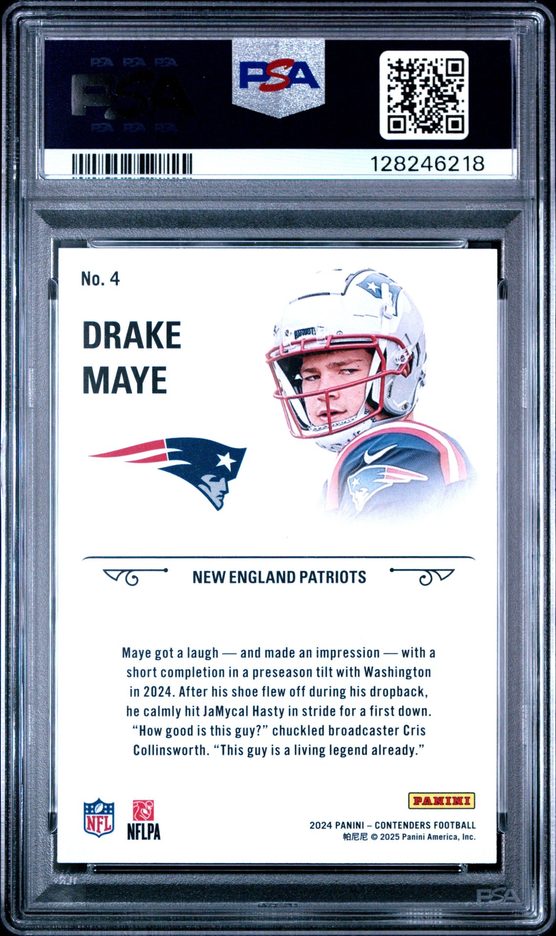 2024 Panini Contenders Rookie Stallions Drake Maye #4 (Rookie Stallions-Bronze) Gem Mt 10 back