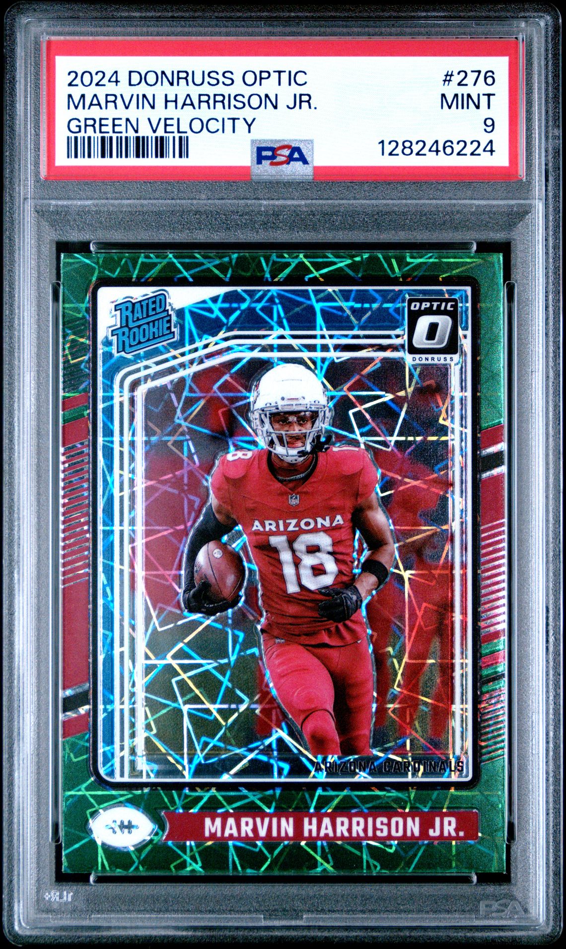 2024 Panini Donruss Optic Marvin Harrison Jr. #276 (Green Velocity) Mint 9 front