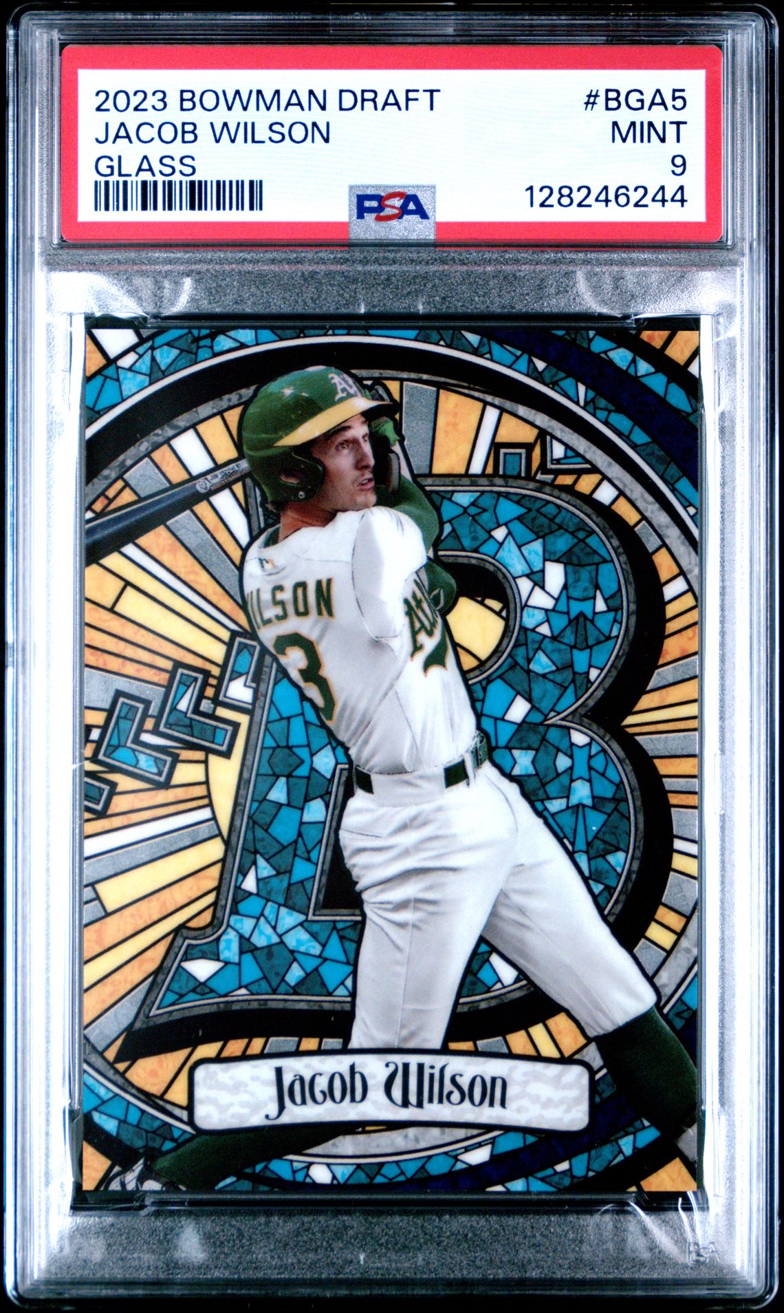 2023 Bowman Draft Bowman Glass Jacob Wilson #Bga5 Mint 9 front