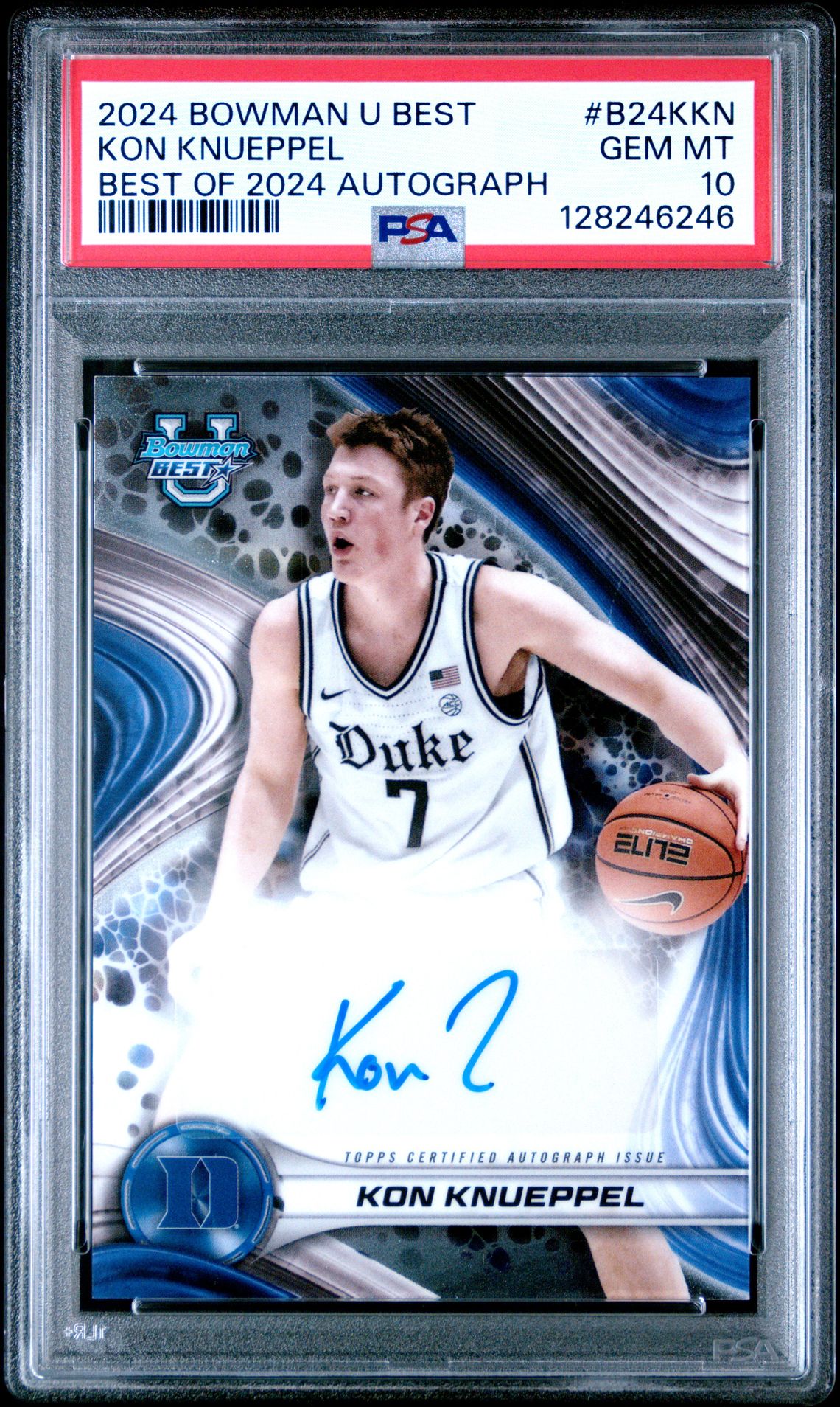 2024 Bowman University Best Best Of 2024 Autographs Kon Knueppel #B24Kkn Gem Mt 10 front