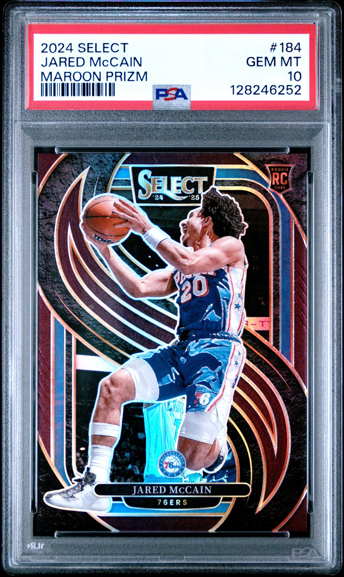 2024 Panini Select Jared Mccain #184 (Maroon Prizm) Gem Mt 10 front