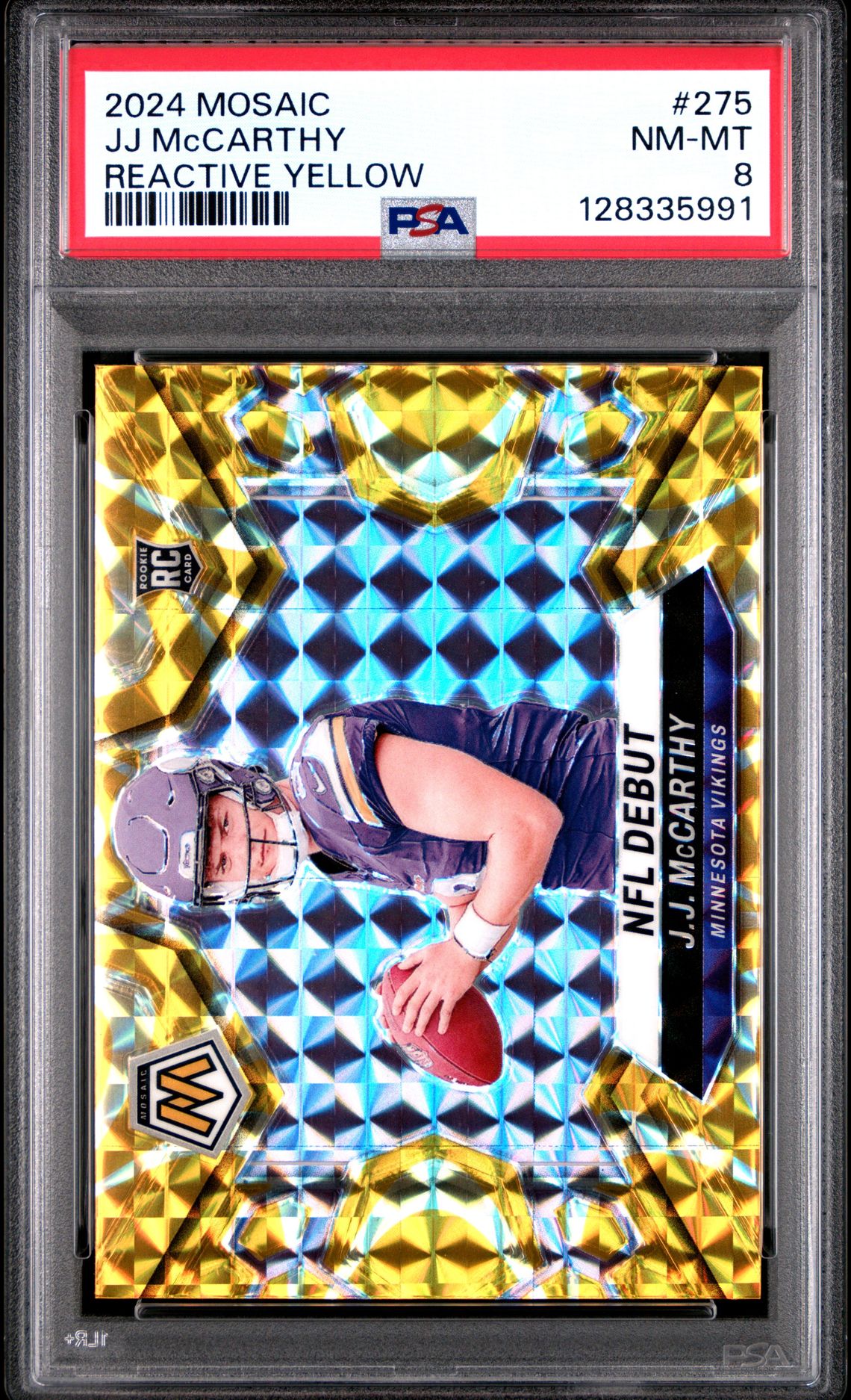 2024 Panini Mosaic Jj Mccarthy #275 (Reactive Yellow) Nm-Mt 8 front