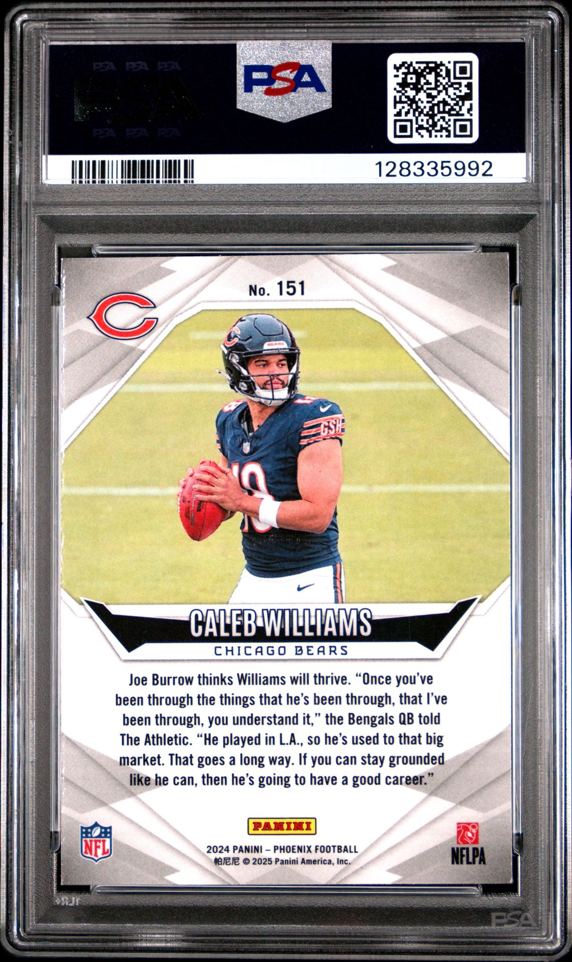 2024 Panini Phoenix Caleb Williams #151 (International) Mint 9 back
