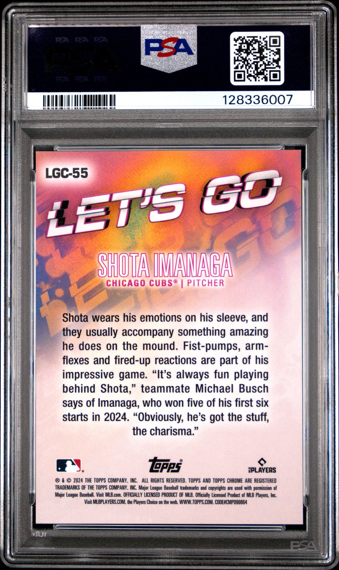 2024 Topps Chrome Let's Go Shota Imanaga #Lgc55 (Update) Gem Mt 10 back