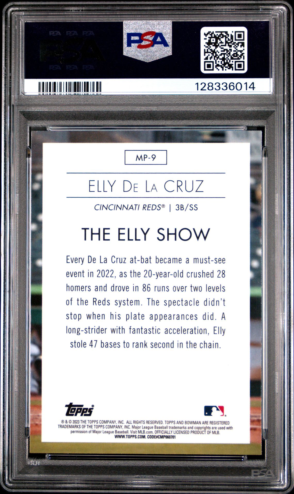 2023 Bowman Modern Prospects Elly De La Cruz #Mp9 (Modern Prospects) Gem Mt 10 back