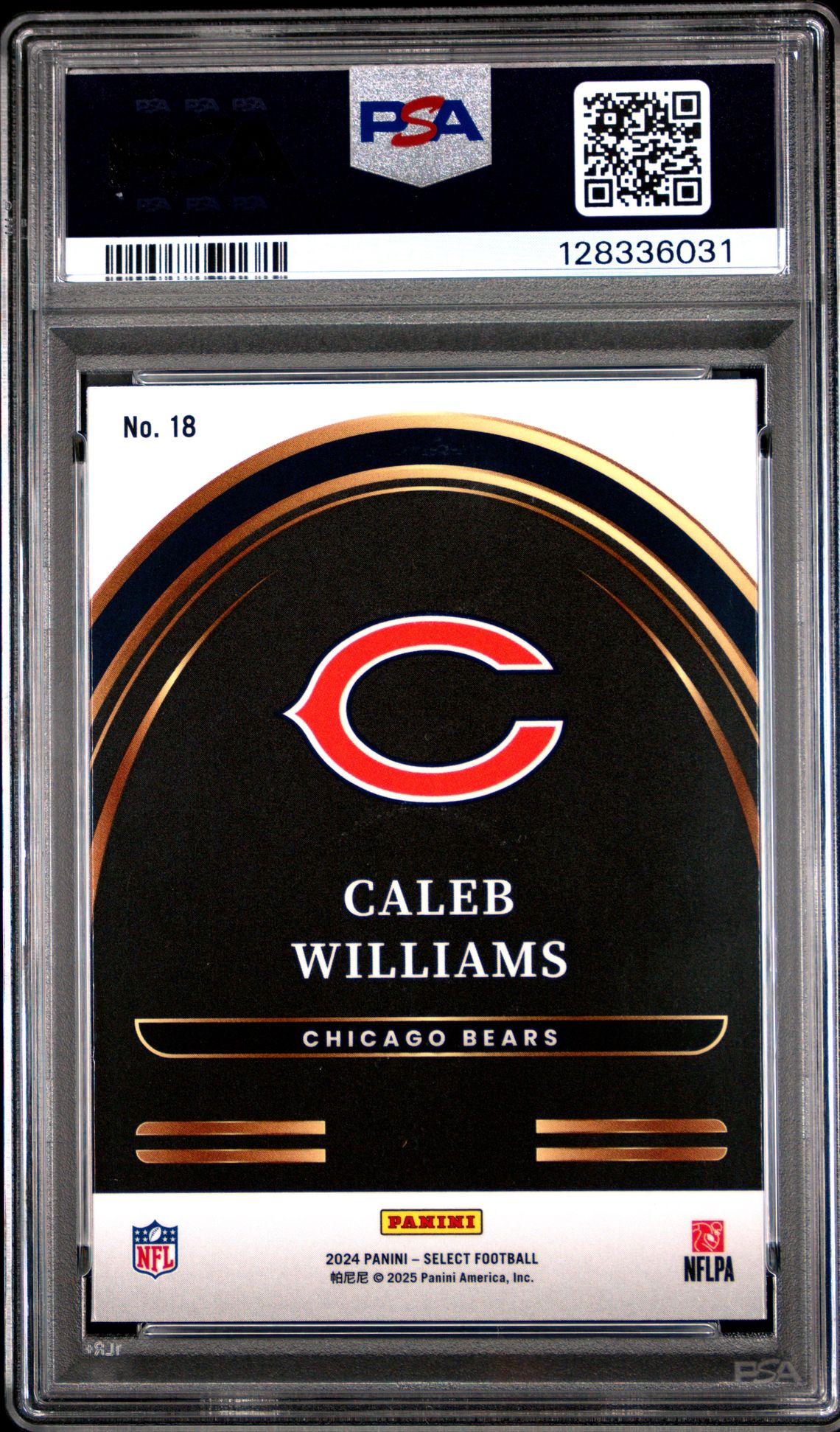 2024 Panini Select Select Future Caleb Williams #18 Gem Mt 10 back