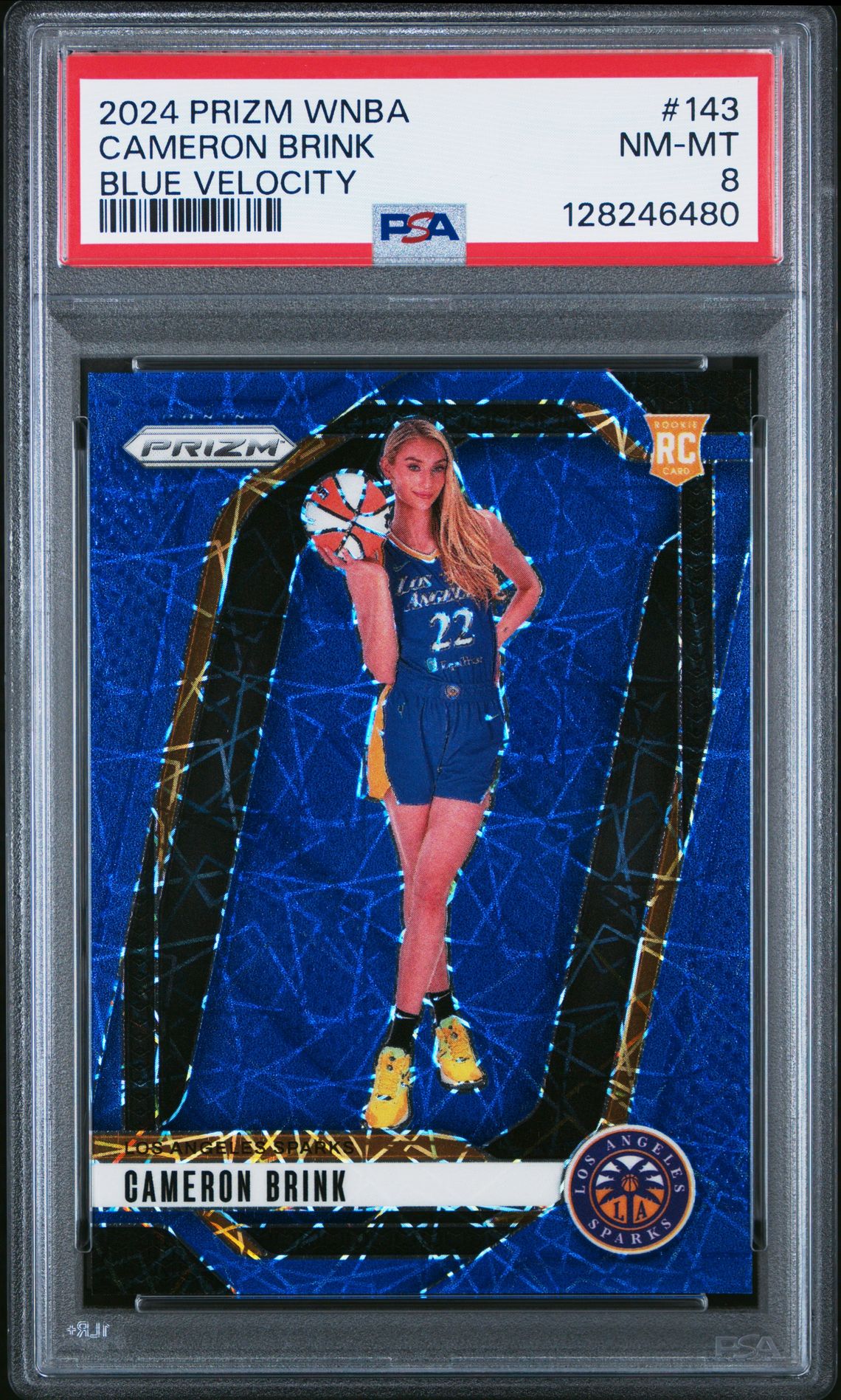 2024 Panini Prizm Wnba Cameron Brink #143 (Blue Velocity) Nm-Mt 8 front