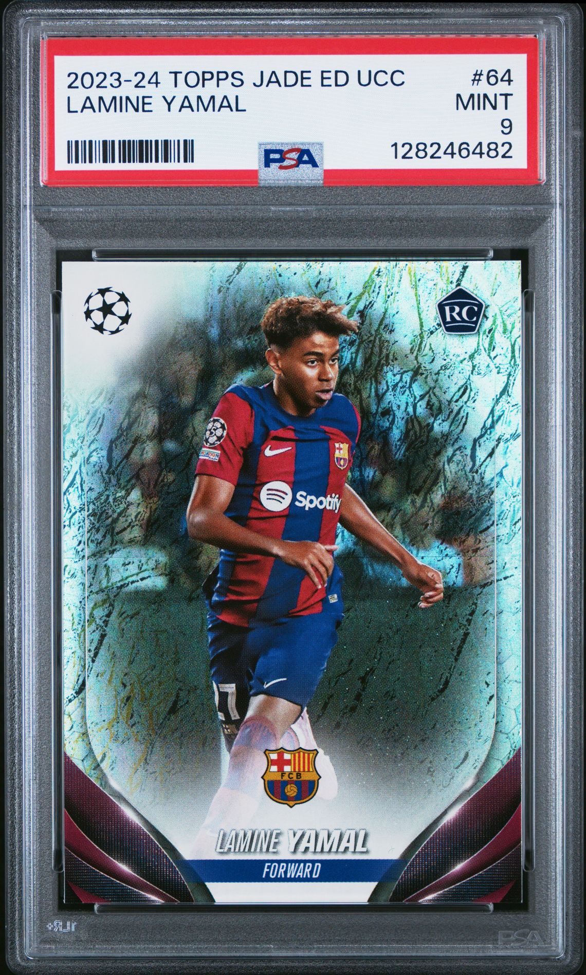 2023-24 Topps Jade Edition Uefa Club Competitions Lamine Yamal #64 Mint 9 front