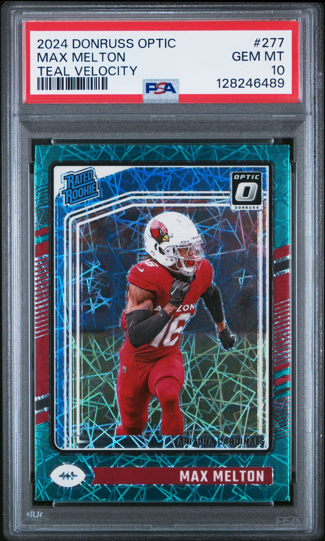 2024 Panini Donruss Optic Max Melton #277 (Teal Velocity) Gem Mt 10 front