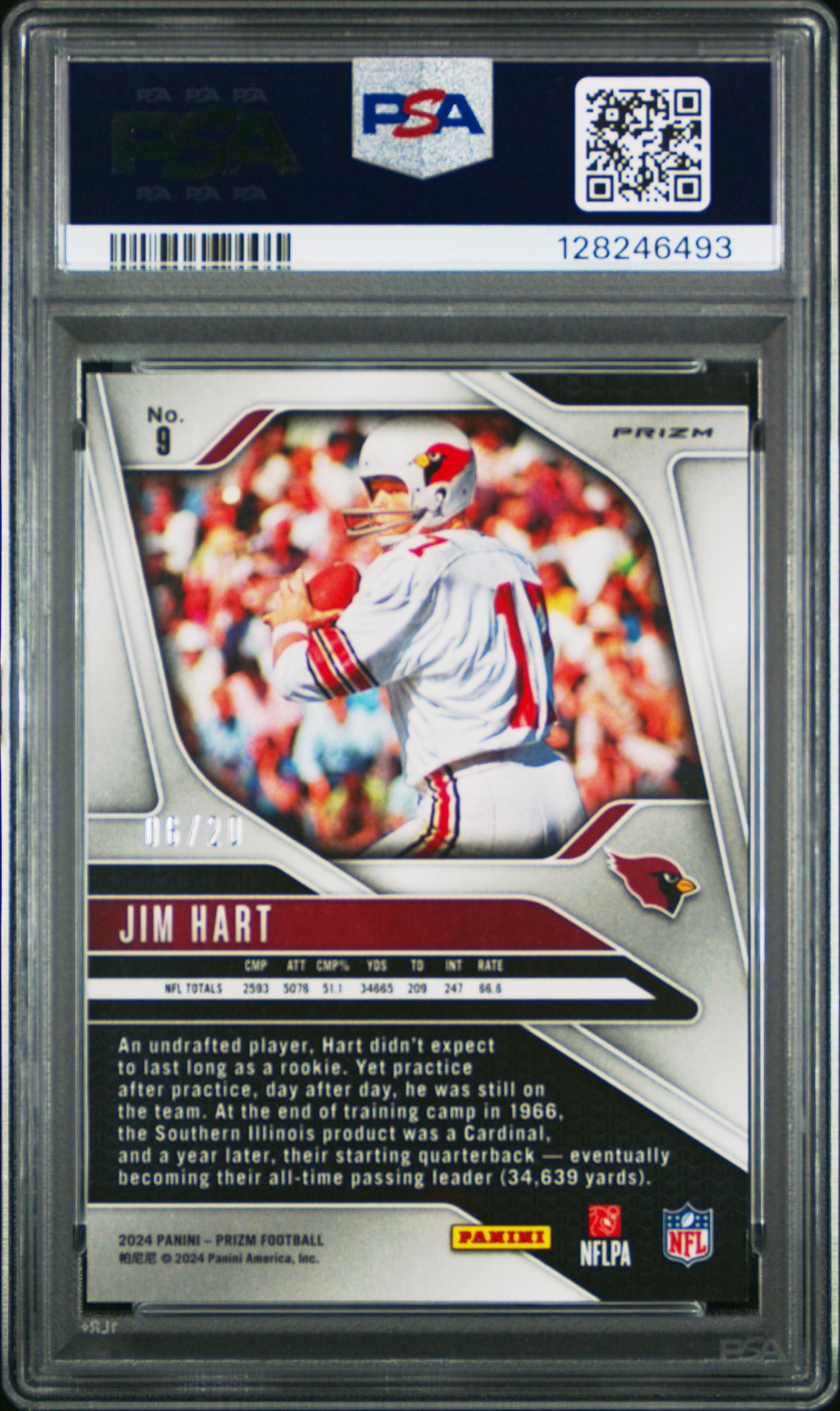 2024 Panini Prizm Jim Hart #9 (Red Choice) Mint 9 back